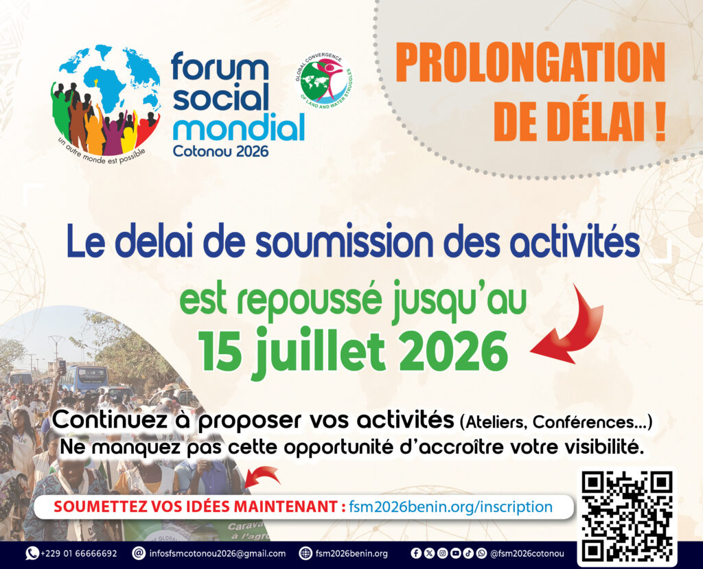 FSM Cotonou 2026 : Le délai de soumission des activités prolongé jusqu&rsquo;au 15 juillet 2026